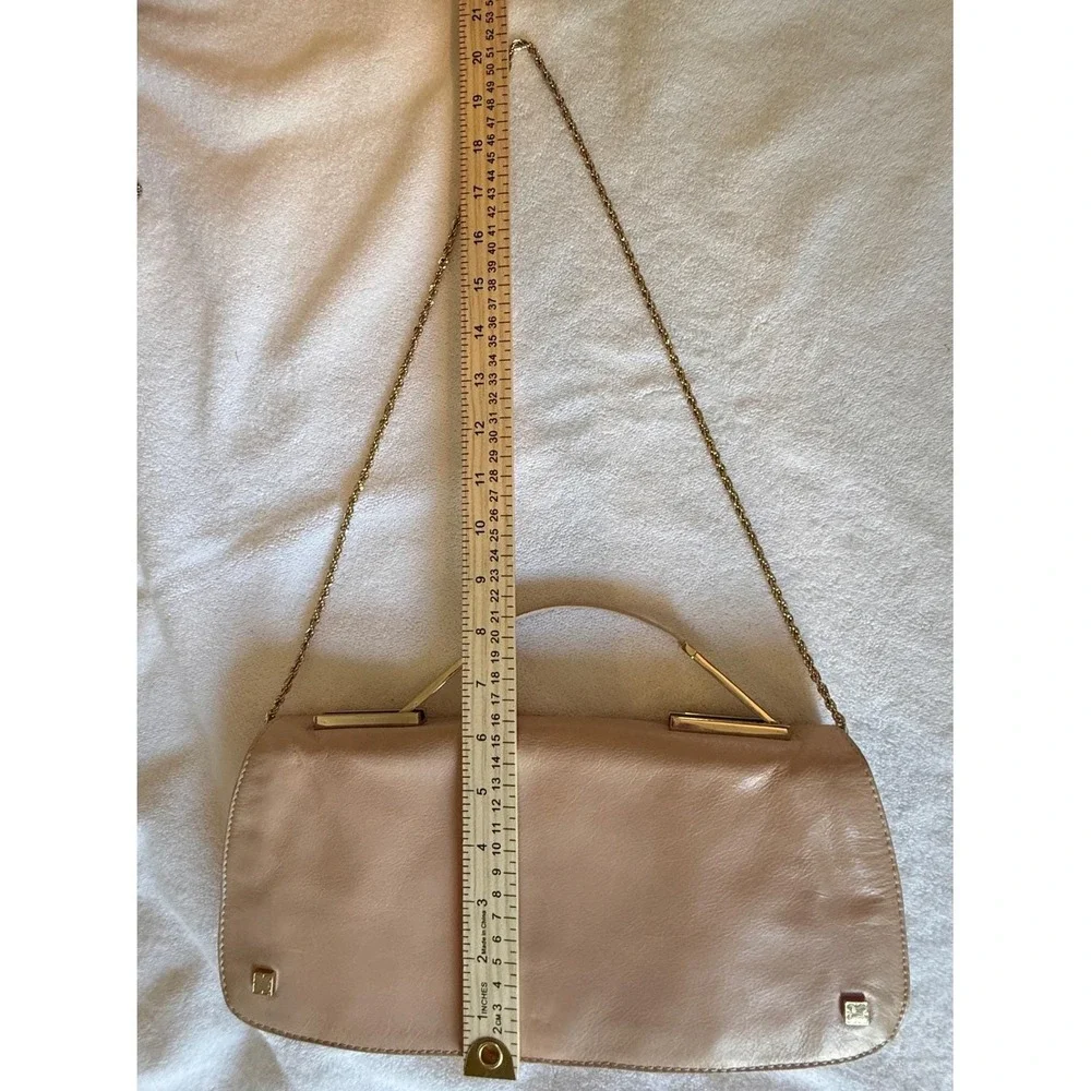 Rare Liz Claiborne Vintage‎ Soft Sexy Leather Clutch New York Evening Peach Bag